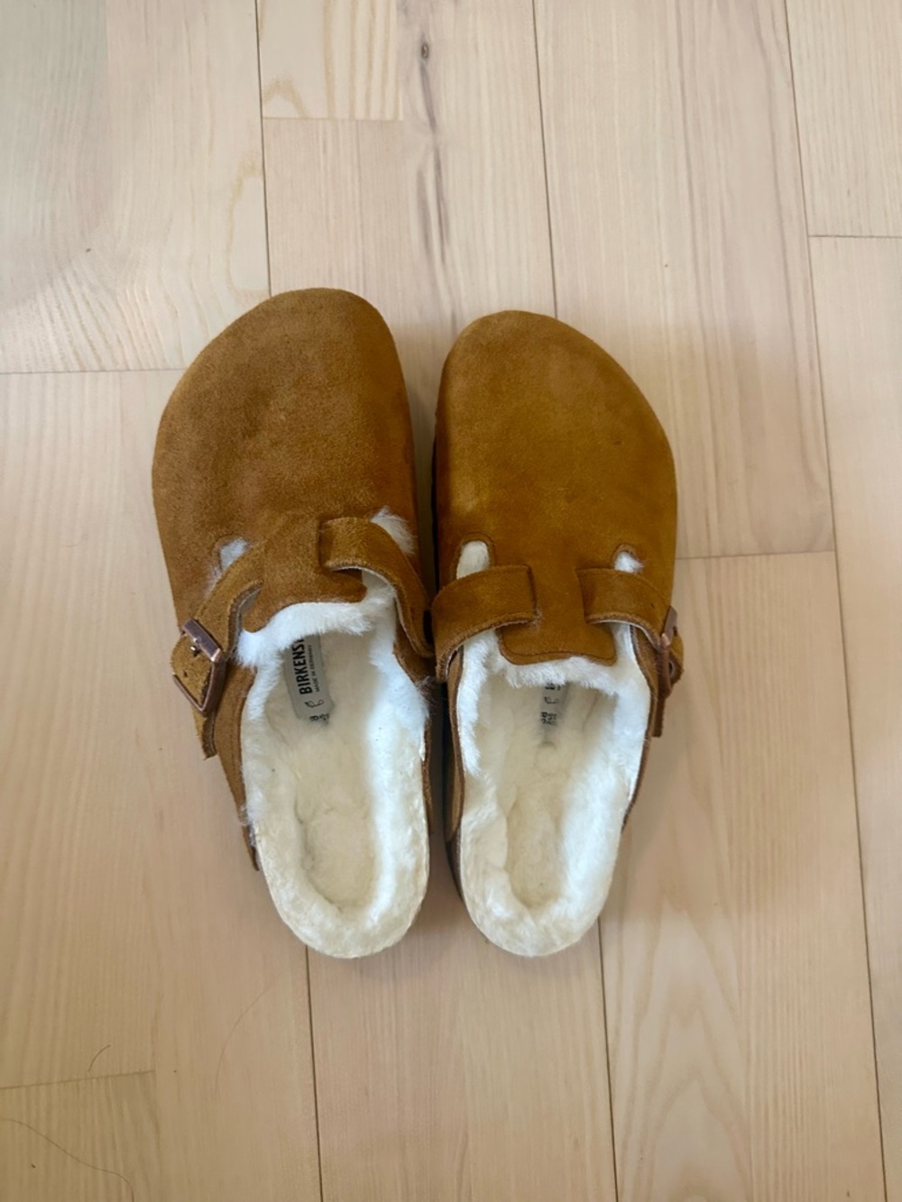 Birkenstock Women's Boston Shearling-Lined Suede Clogs in brown Size 38 W7